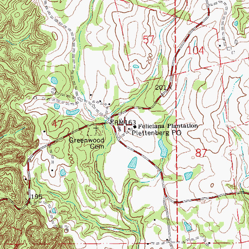 Topographic Map of Plettenburg Post Office, LA