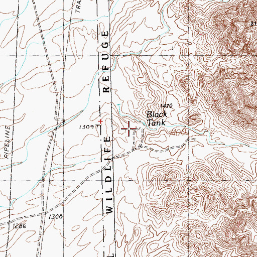 Topographic Map of Black Tank, AZ