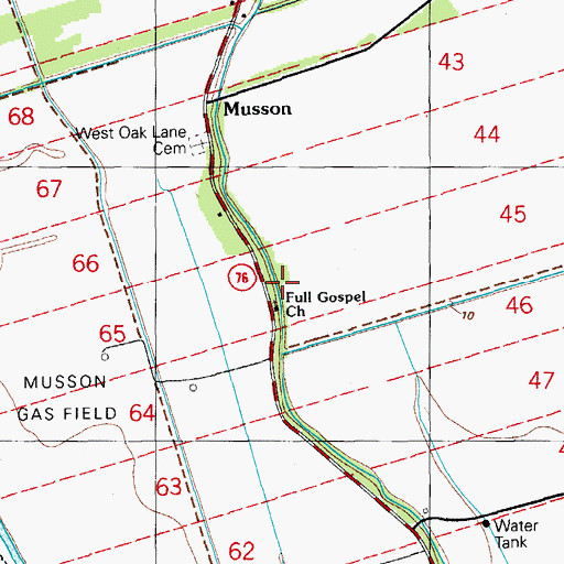 Topographic Map of Full Gospel Church, LA