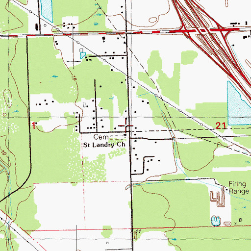 Topographic Map of Saint Landry United Methodist Church, LA