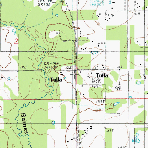 Topographic Map of Tulla, LA