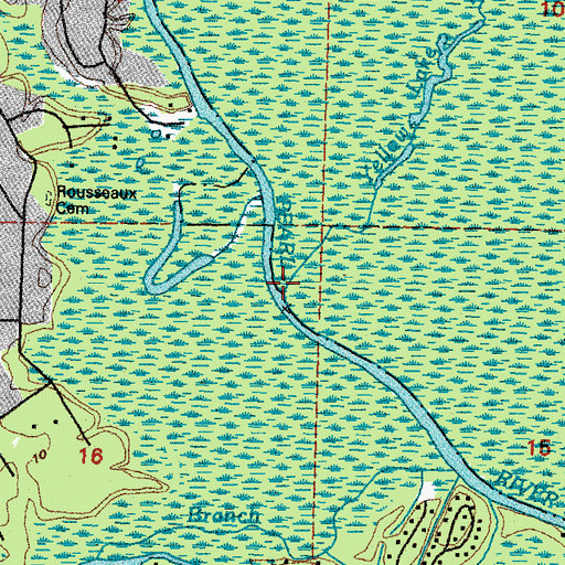 Topographic Map of Yellow Lake Bayou, LA