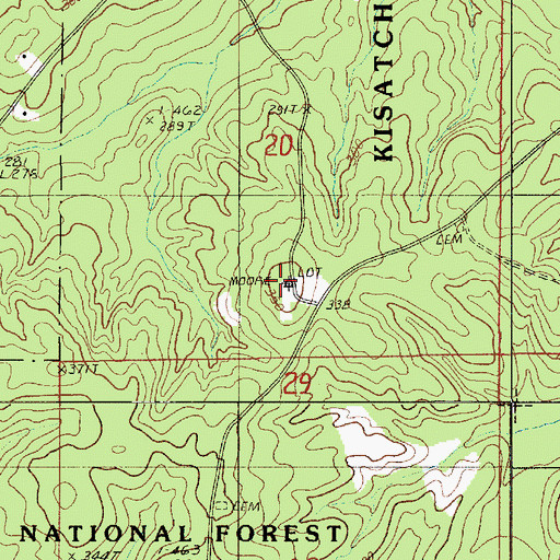 Topographic Map of Antiock Lookout Tower, LA