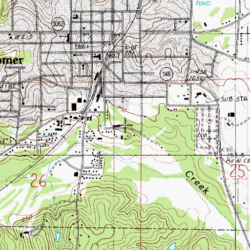 Topographic Map of Caney Ranger District Office, LA