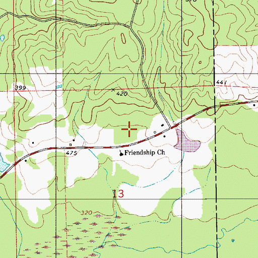 Topographic Map of Conwill Cemetery, AL