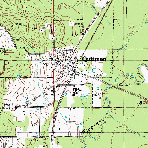 Topographic Map of Quitman Post Office, LA