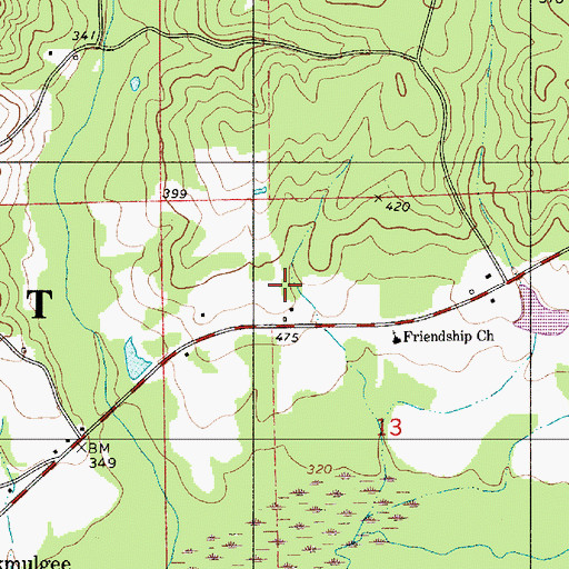 Topographic Map of Griffin Cemetery, AL