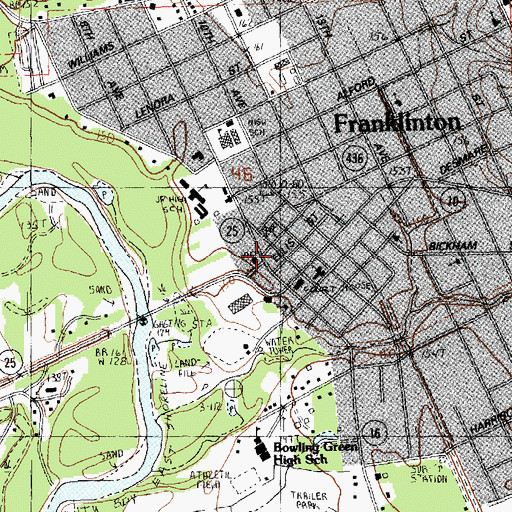 Topographic Map of Franklinton Post Office, LA