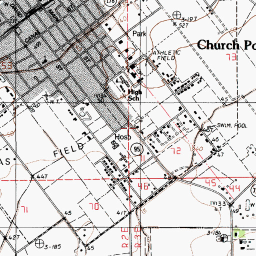 Topographic Map of Church Point Post Office, LA