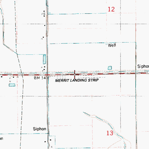 Topographic Map of Merrit Landing Strip (historical), LA