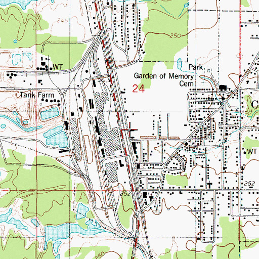 Topographic Map of Cullen Post Office, LA