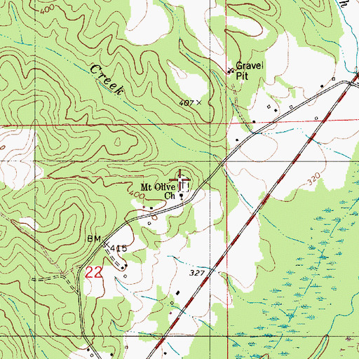 Topographic Map of Mount Olive Cemetery, AL