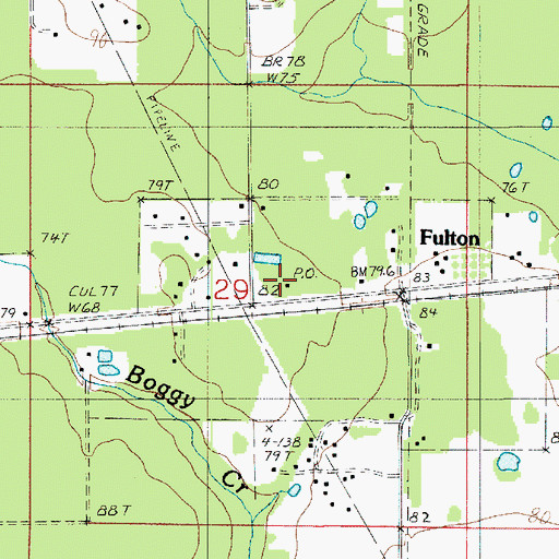 Topographic Map of Ragley Post Office, LA