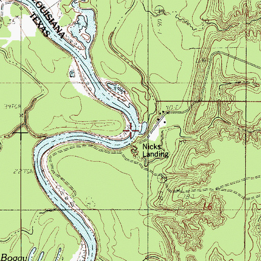 Topographic Map of Nicks Ferry (historical), LA