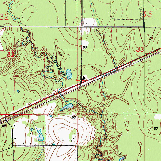 Topographic Map of Evart (historical), LA