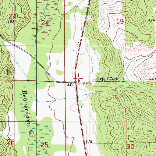 Topographic Map of Rogers Store (historical), AL