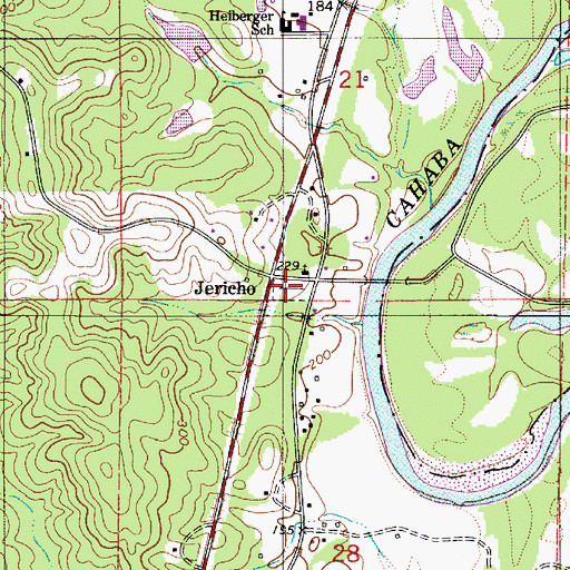 Topographic Map of Heiberger Cemetery, AL