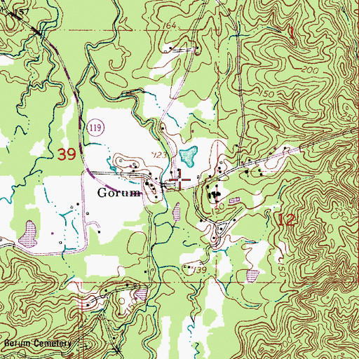 Topographic Map of Gorum Post Office, LA
