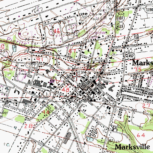 Topographic Map of Marksville Post Office, LA