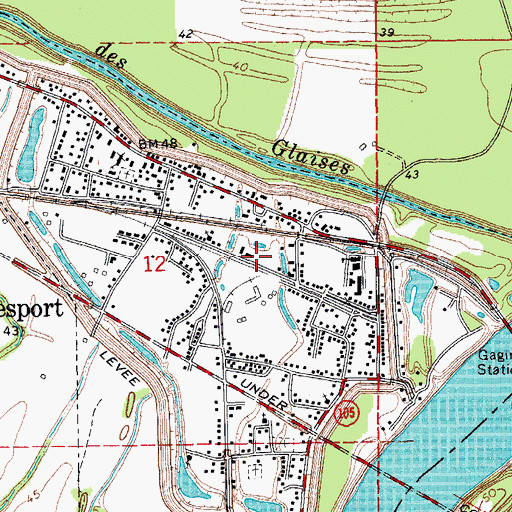 Topographic Map of Simmesport Post Office, LA