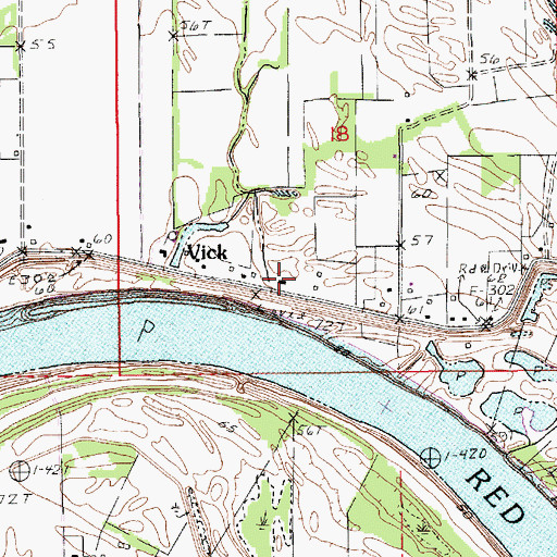 Topographic Map of Vick Post Office, LA