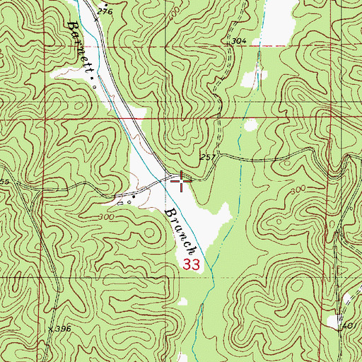 Topographic Map of Barnett School (historical), AL