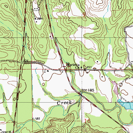 Topographic Map of Marietta School (historical), AL
