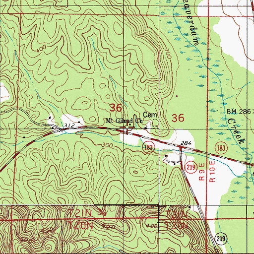 Topographic Map of Mount Gilead School (historical), AL
