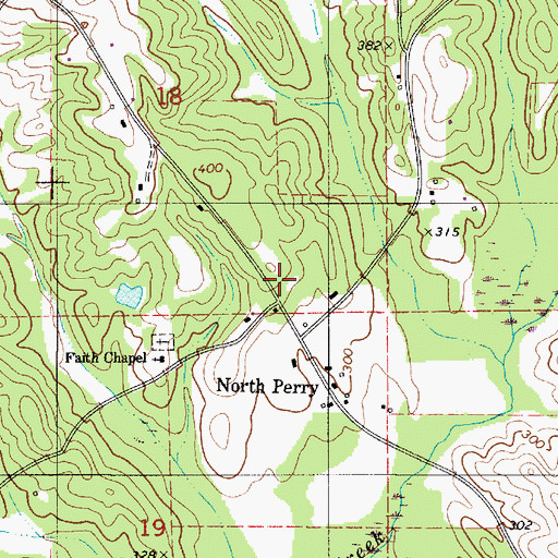 Topographic Map of North Perry School (historical), AL