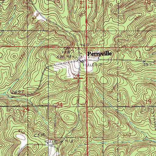 Topographic Map of Perryville School (historical), AL