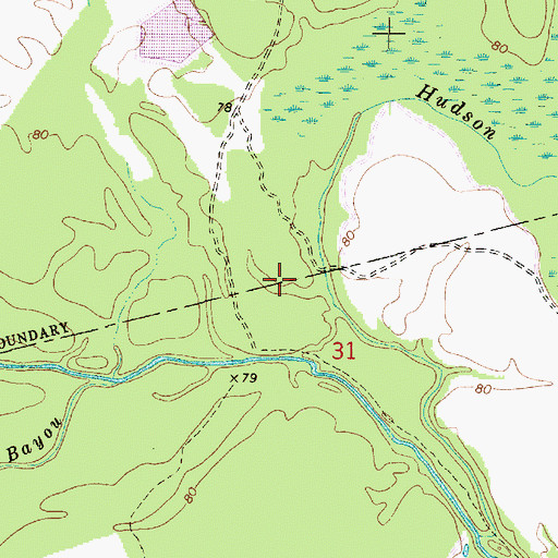 Topographic Map of Omega Plantation (historical), LA