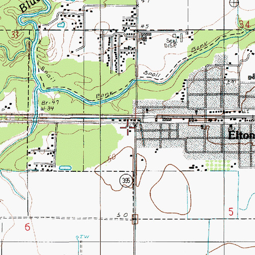 Topographic Map of Elton Post Office, LA