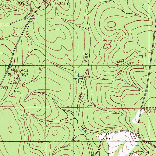 Topographic Map of Leon Brooks Hines Lake, AL