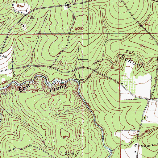Topographic Map of School House Creek, AL