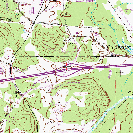 Topographic Map of Interchange 179, AL