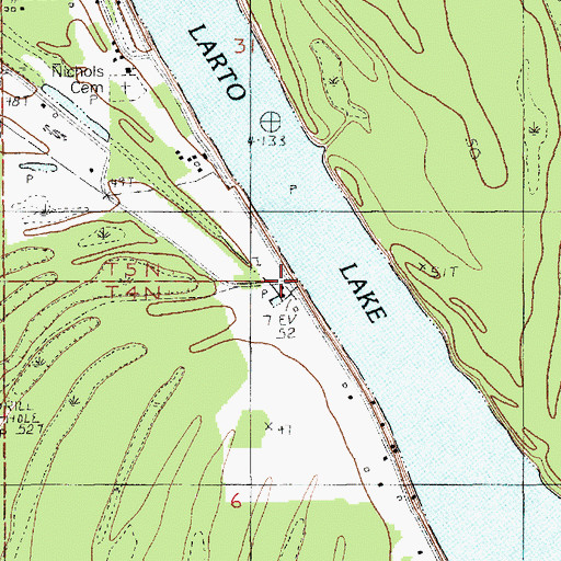 Topographic Map of Larto Post Office, LA