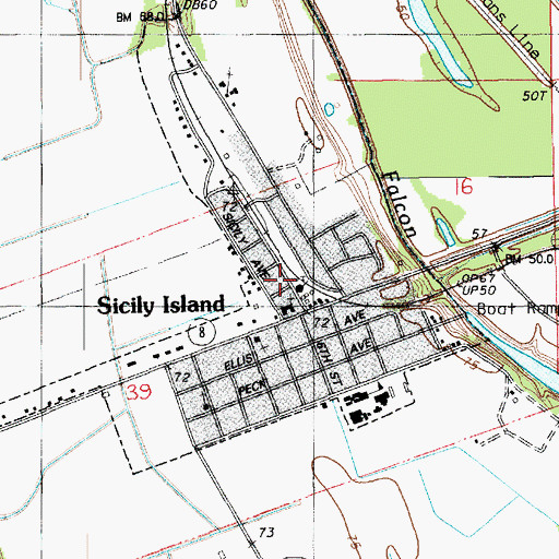 Topographic Map of Sicily Island Post Office, LA