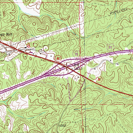 Topographic Map of Interchange 205, AL