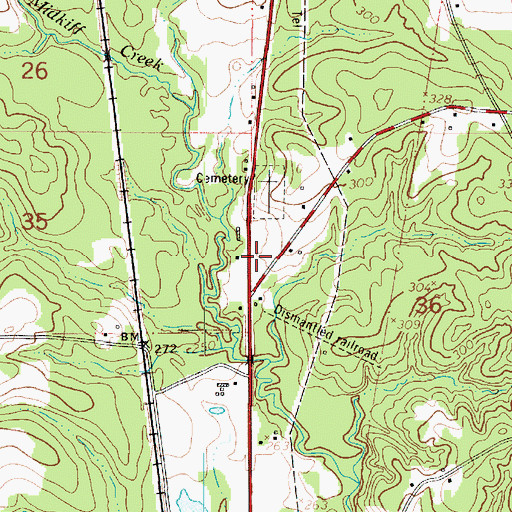 Topographic Map of Florien Post Office, LA