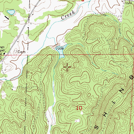 Topographic Map of Brown Prospect, AL