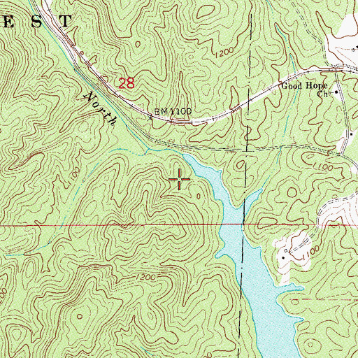 Topographic Map of Carbon Mountain Mine, AL