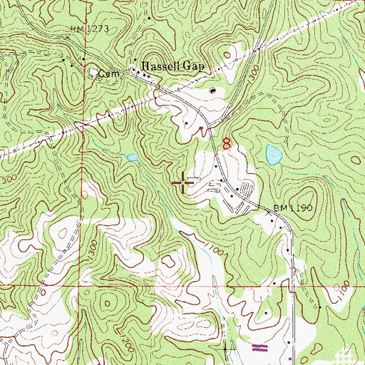 Topographic Map of Clay County Mine, AL