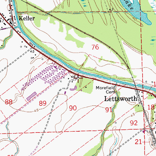 Topographic Map of Lettsworth Post Office, LA
