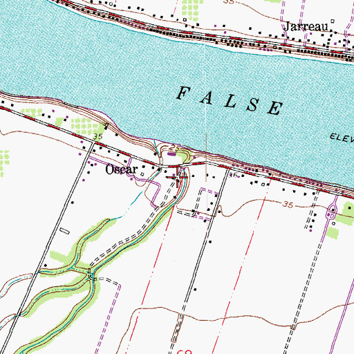 Topographic Map of Oscar Post Office, LA