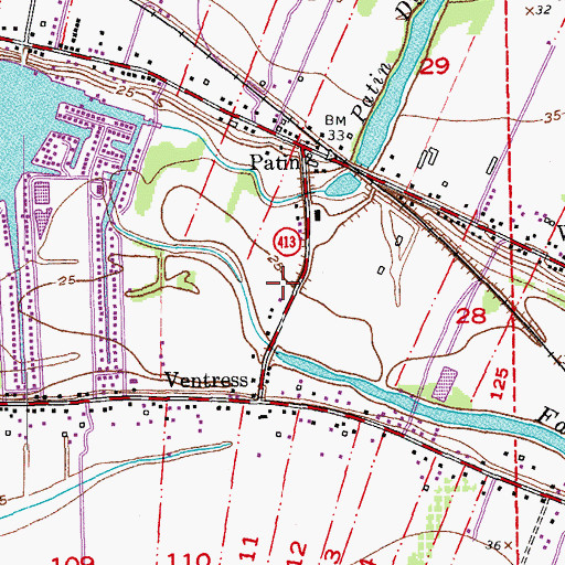 Topographic Map of Ventress Post Office, LA