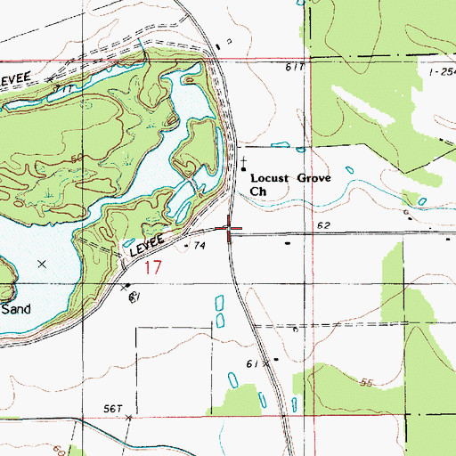 Topographic Map of Fredericksburg (historical), LA