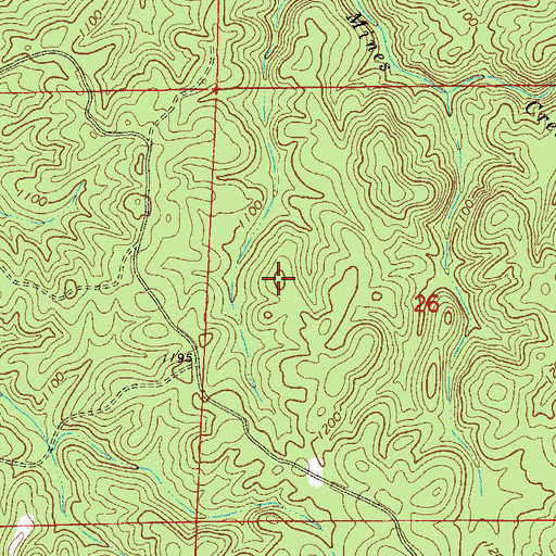 Topographic Map of Hudson Mine, AL