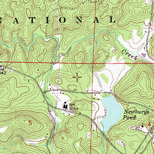 Topographic Map of Jackson Mine, AL