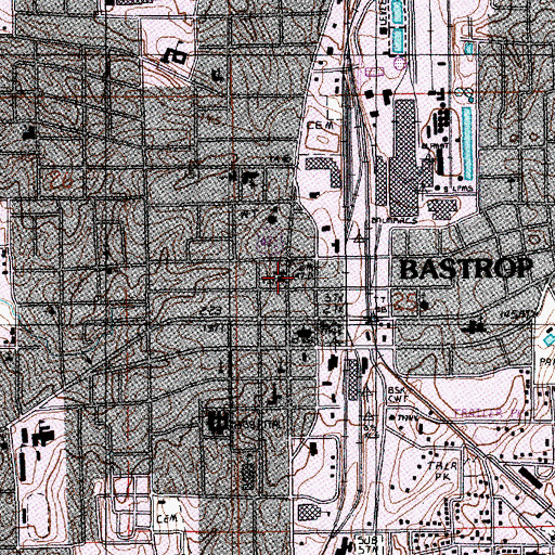 Topographic Map of Bastrop Post Office, LA
