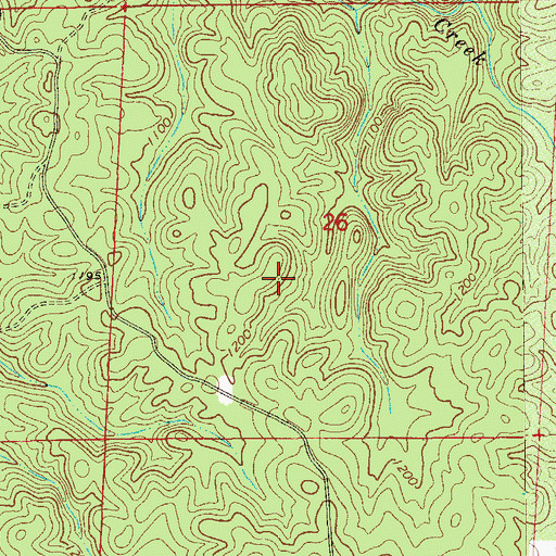 Topographic Map of Lee Number One Mine, AL